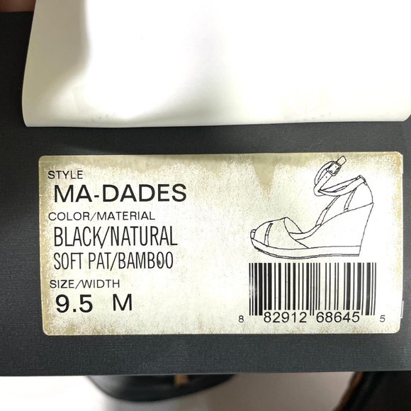 MaxAzria Ma-Dades wedge black patent bamboo sandal - Picture 8 of 11